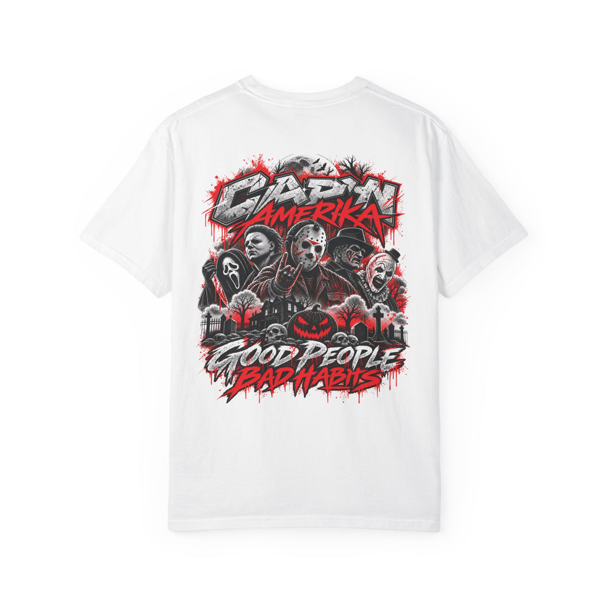 CAP’N AMERIKA – Good People Bad Habits Horror Tee