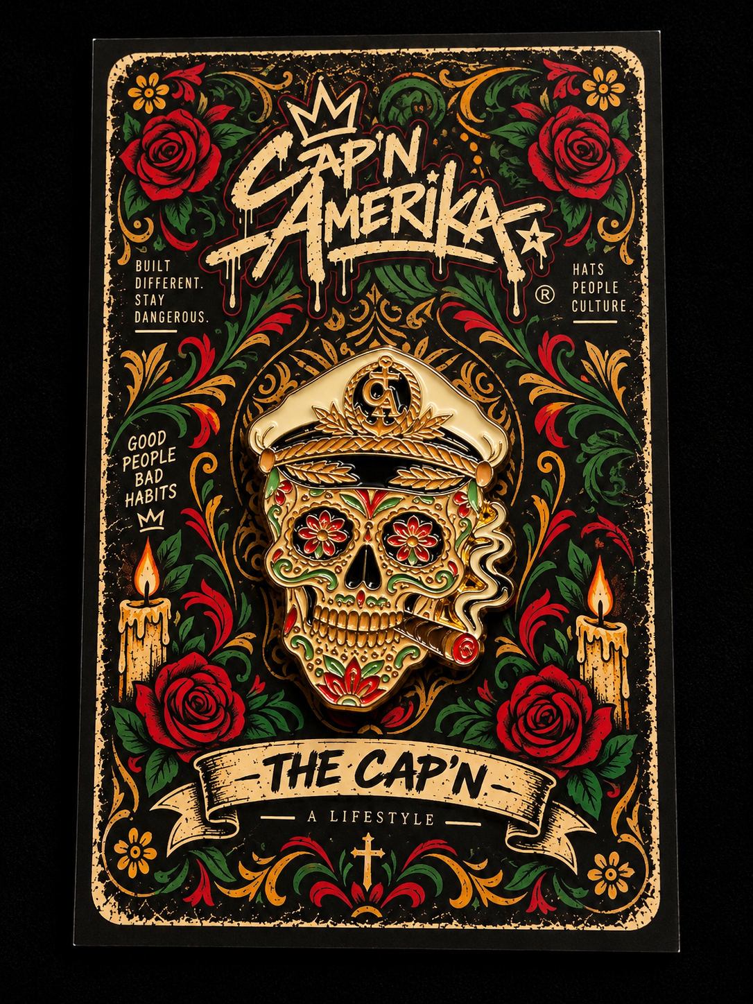 The Cap’n – Día de los Muertos Enamel Pin
